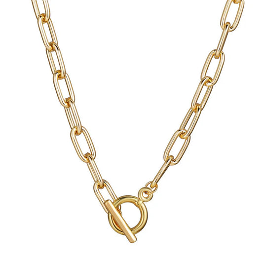 Lock Bold Gold Plated Necklace