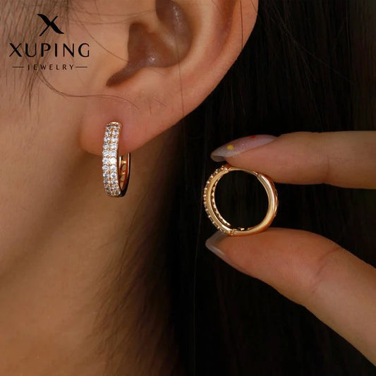 Xuping Jewelry AD Studded Hoop Earrings