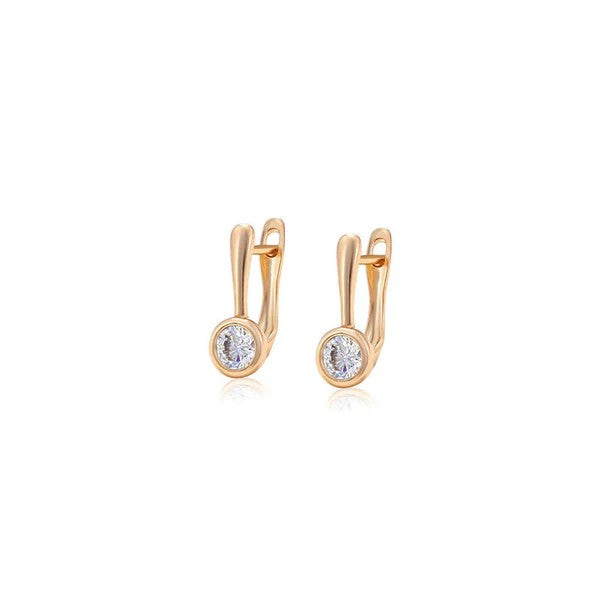 AD Studded Contemporary Hoop Earrings
