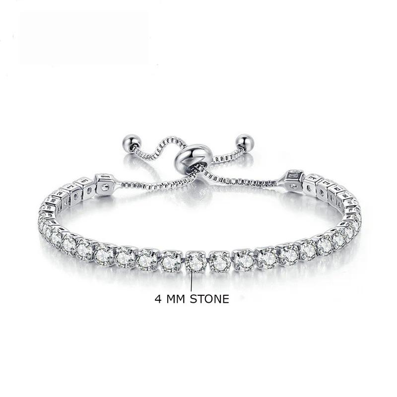 Round Cut Cubic Zirconia White Matrix Tennis Bracelet