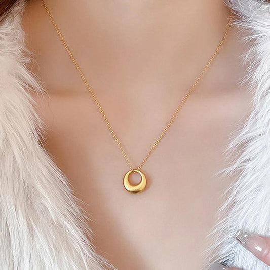 Geometric Circle Pendant Necklace