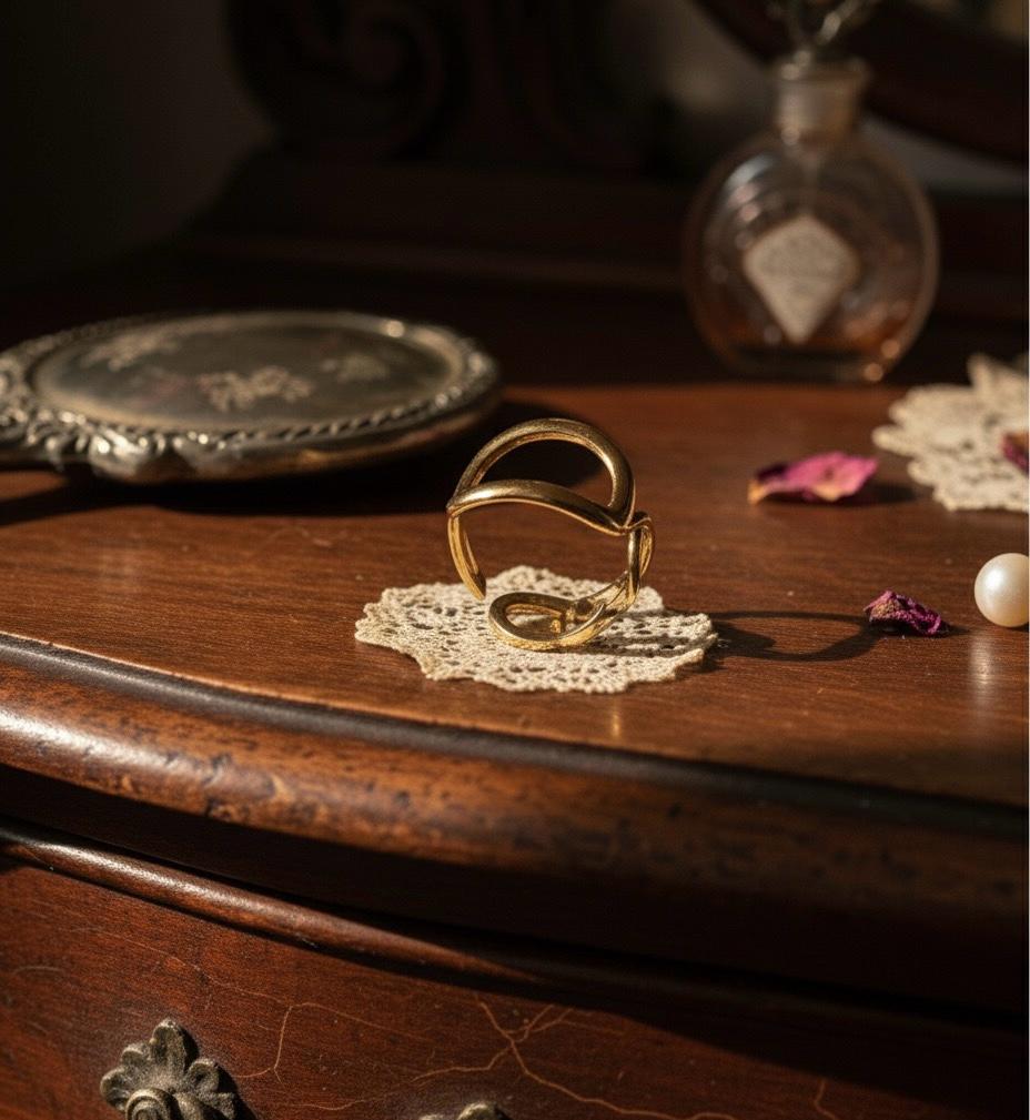 Minimalist Open Circle Chain Link Adjustable Ring