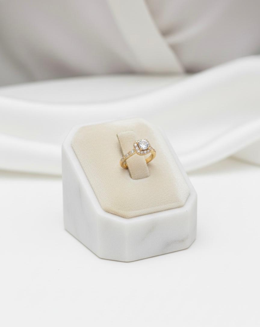 Crystal White Adjustable Ring
