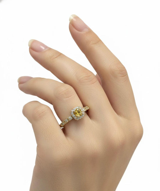 Golden Yellow Adjustable Ring