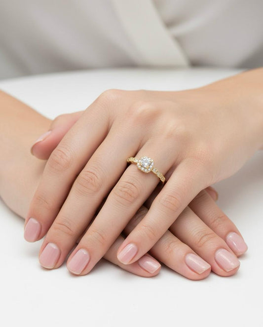 Crystal White Adjustable Ring