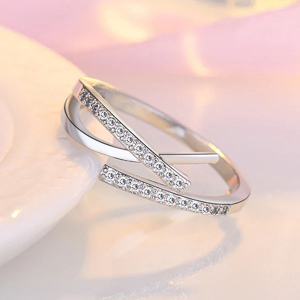 American Diamond Studded Contemporary Korean Finger Ring