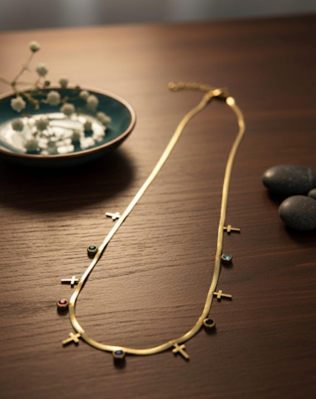 Multi-Charm Snake Chain Necklace