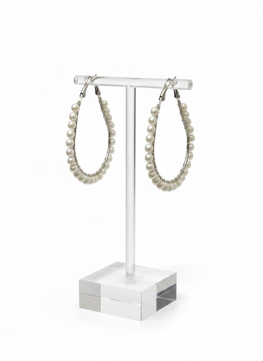 Classic Pearl Hoop Earrings