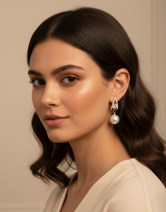 Crystal Pearl Drop Earrings