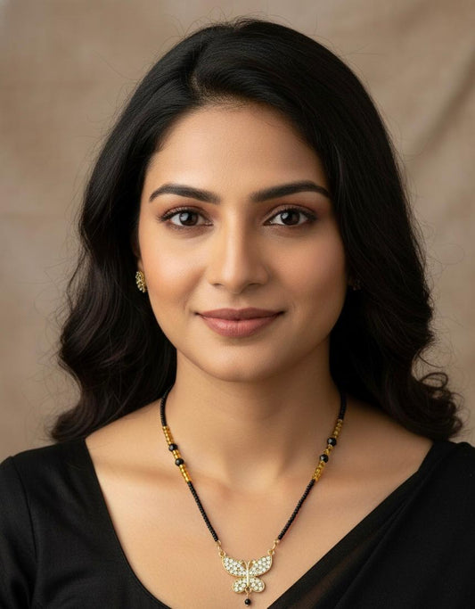 Crystal Butterfly Mangalsutra