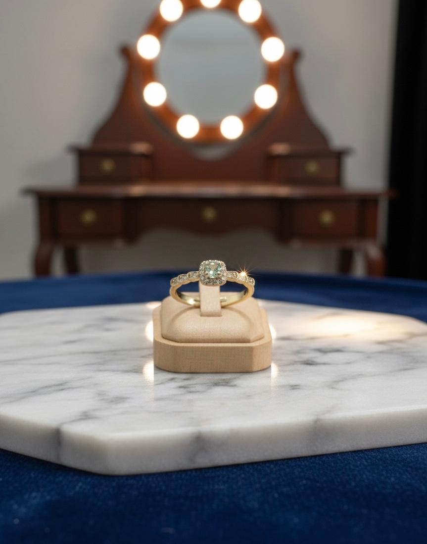 Mint Green Adjustable Statement Ring