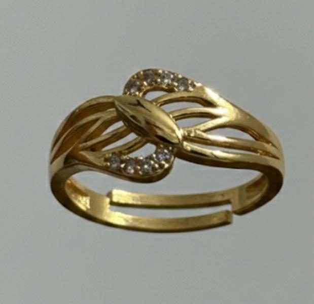 Golden Leaf Spark Adjustable Ring