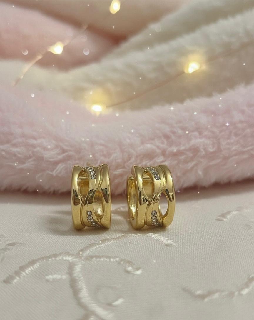 Gilded Ripple Sparkle Hoops