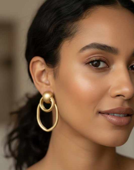 Modern Interlock Stud Earrings