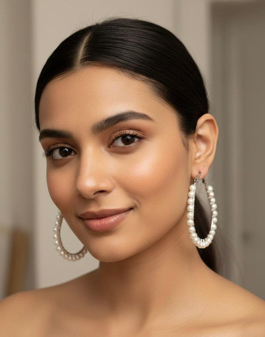 Classic Pearl Hoop Earrings