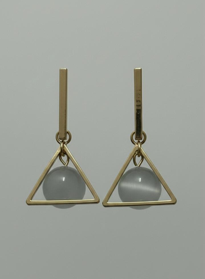 Golden Triangle Drop Earrings