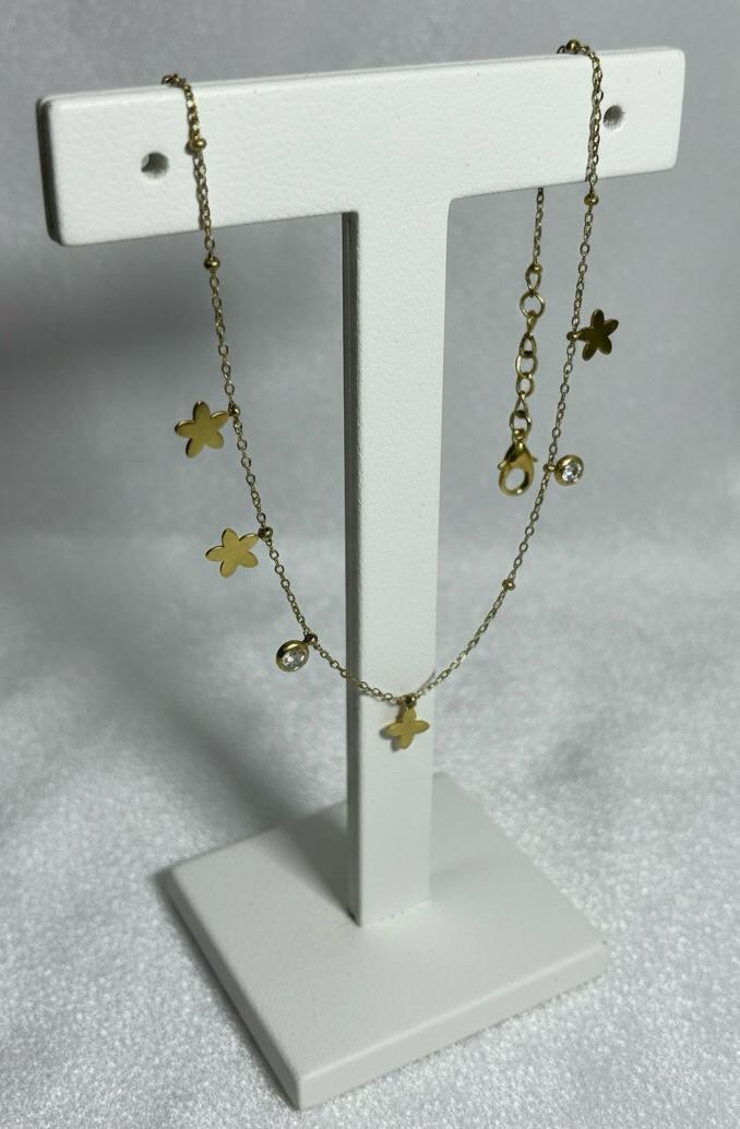 Crystal Flower Anklet