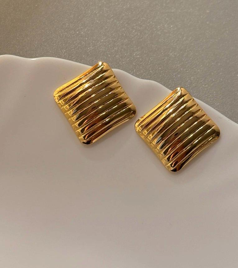 Textured Square Stud Earrings