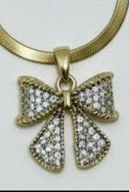 Sparkling Bow Necklace