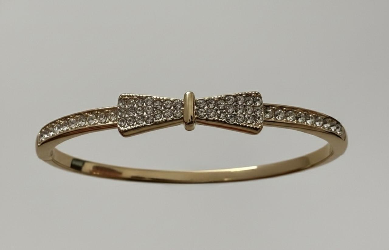 Crystal Bow Charm Bracelet