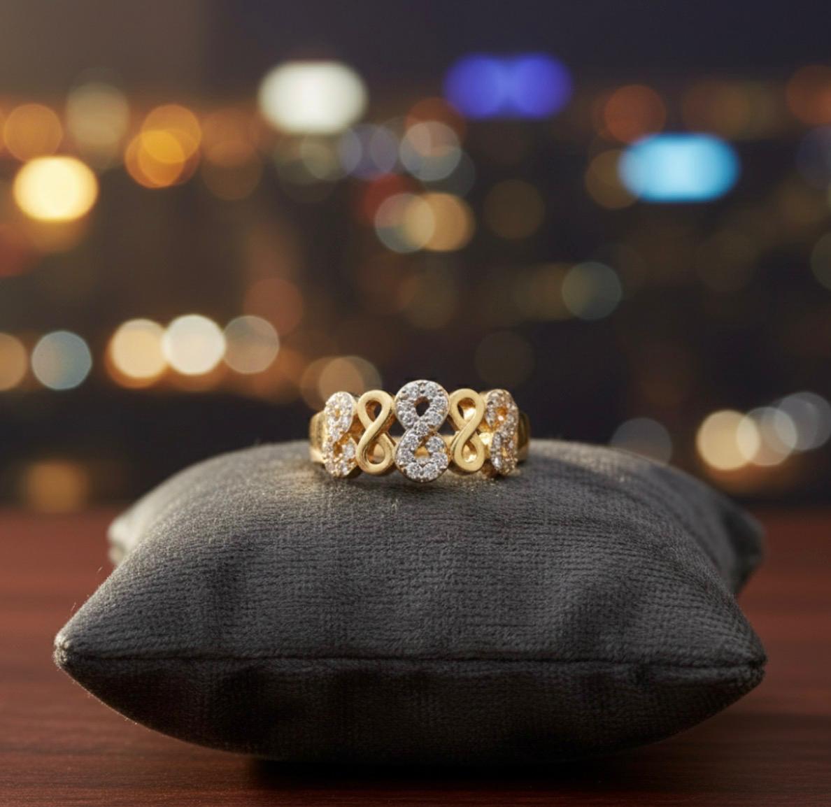 Infinity Weave Crystal Ring