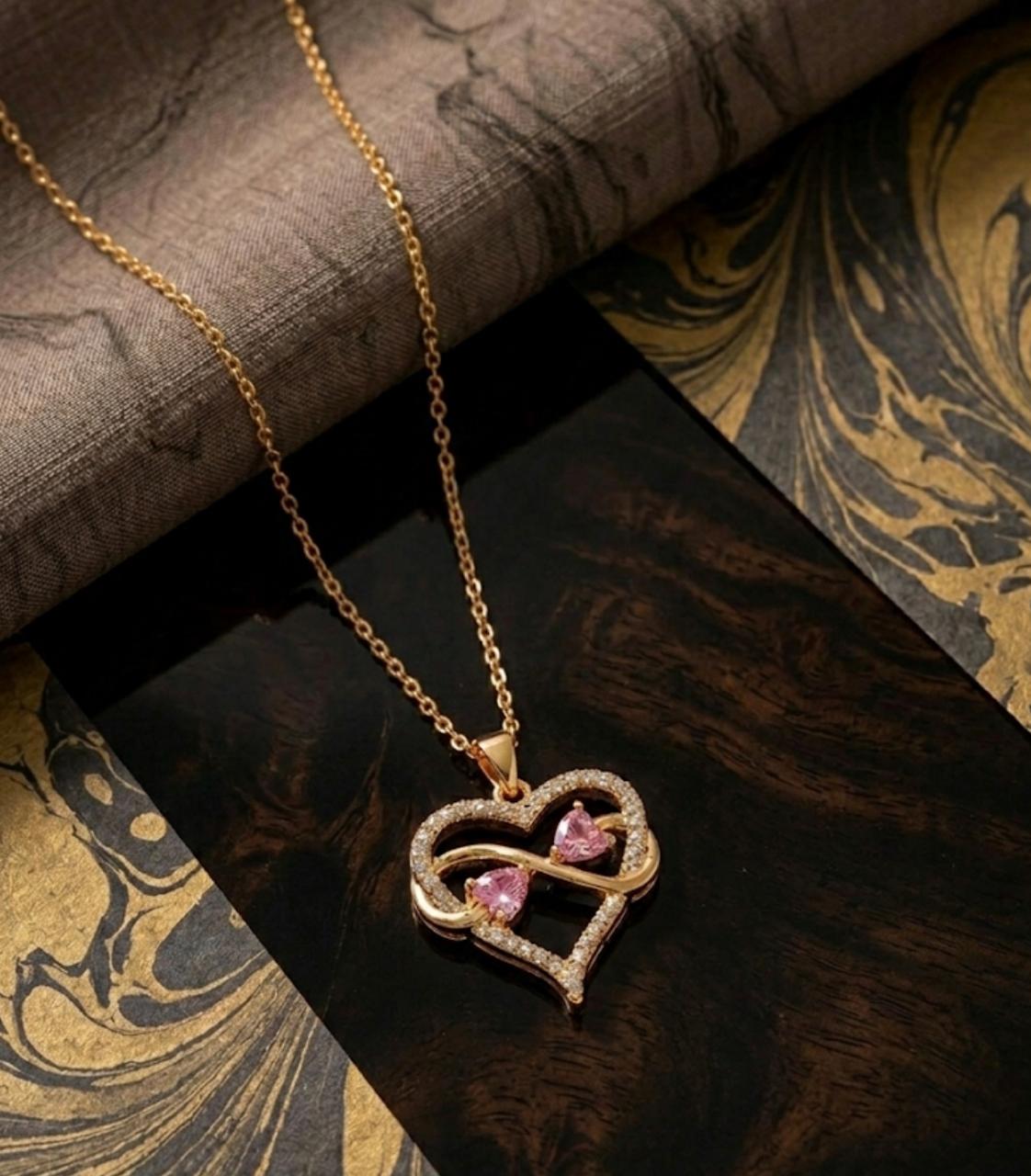 Infinity Blush Heart Pendant