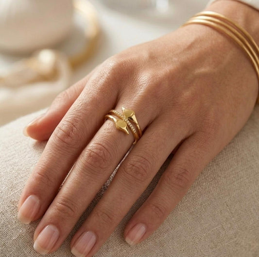 Golden Petal Shine Ring