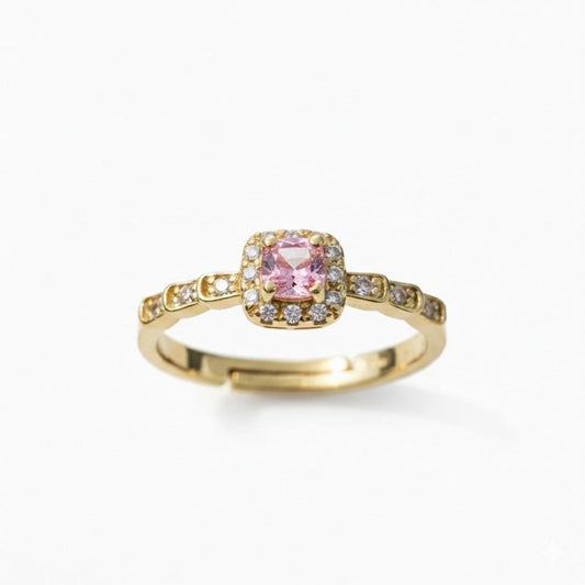 Blush Pink Solitaire Ring