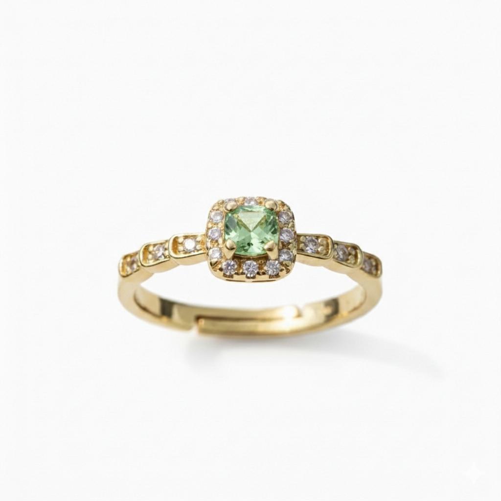 Mint Green Adjustable Statement Ring