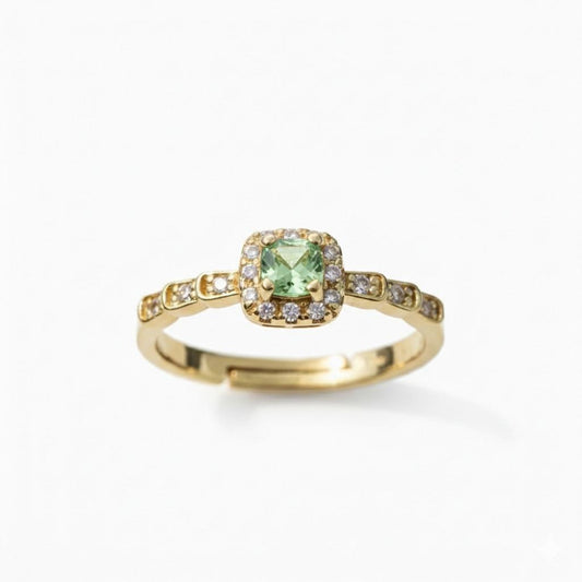 Mint Green Adjustable Statement Ring