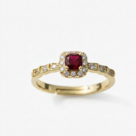 Ruby Red Adjustable Statement Ring
