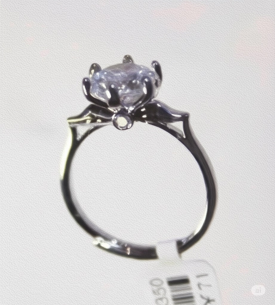 Silver Plated Contemporary Korean Finger Ring – Adjustable