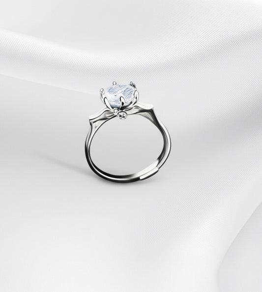 Silver Plated Contemporary Korean Finger Ring – Adjustable