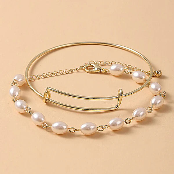 Pearl and Classic Bracelet (Set of 2)