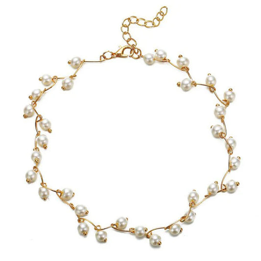 Pearl Studded Single Layer Necklace