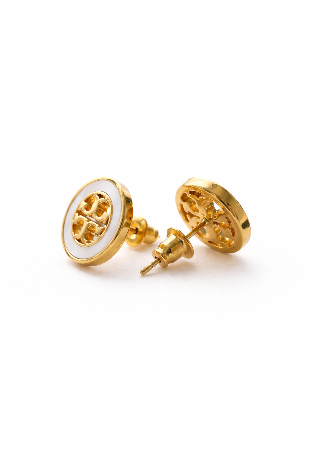 Ivory Glow Circle Studs