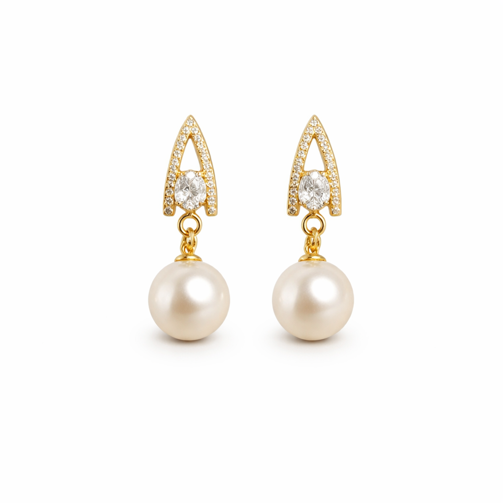 Crystal Pearl Drop Earrings