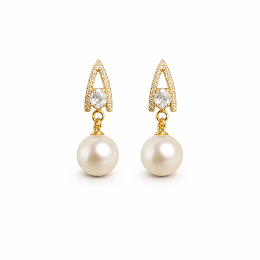 Crystal Pearl Drop Earrings