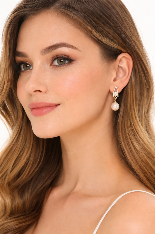 Crystal Pearl Drop Earrings