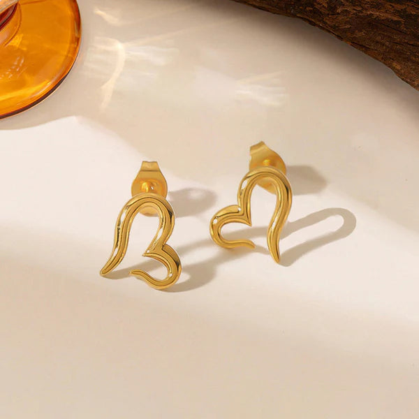 Heart Themed Stud Earrings