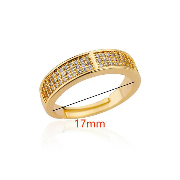 AD Studded Adjustable Finger Ring