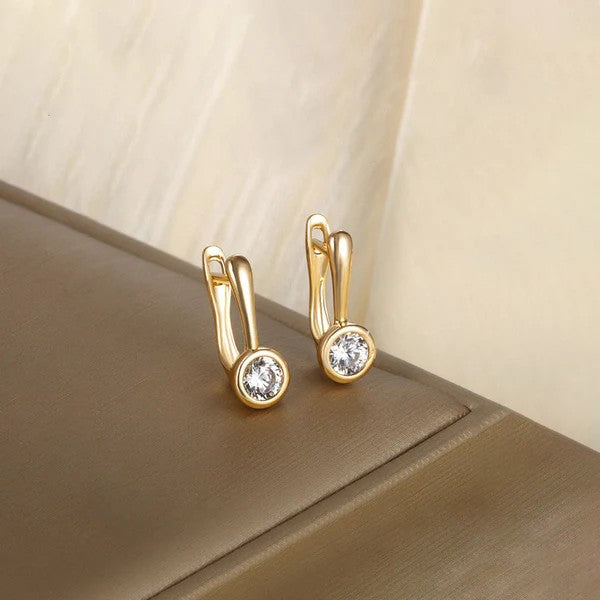AD Studded Contemporary Hoop Earrings