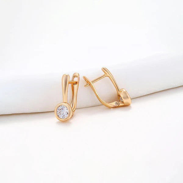 AD Studded Contemporary Hoop Earrings