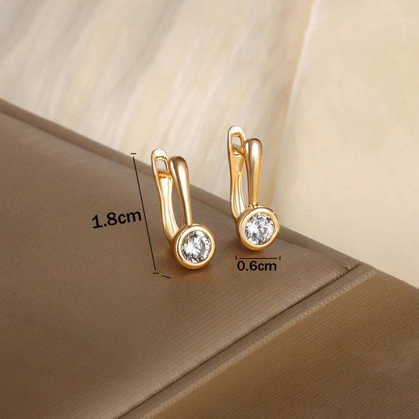 AD Studded Contemporary Hoop Earrings