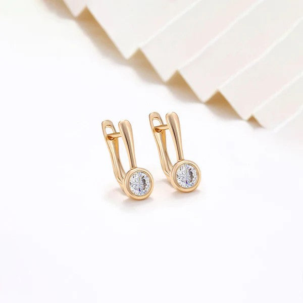 AD Studded Contemporary Hoop Earrings