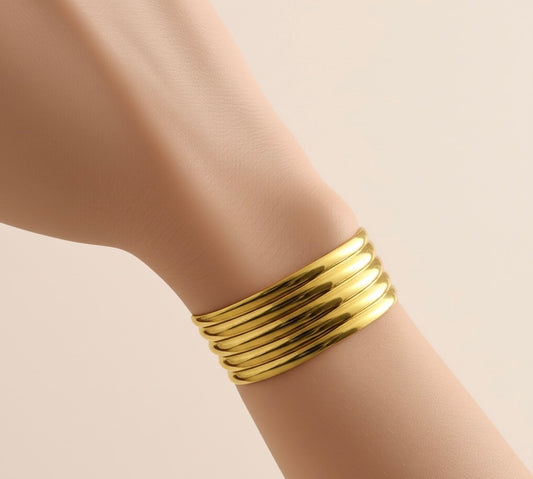 18K Gold Plated Ribra Luxe Cuff Bracelet