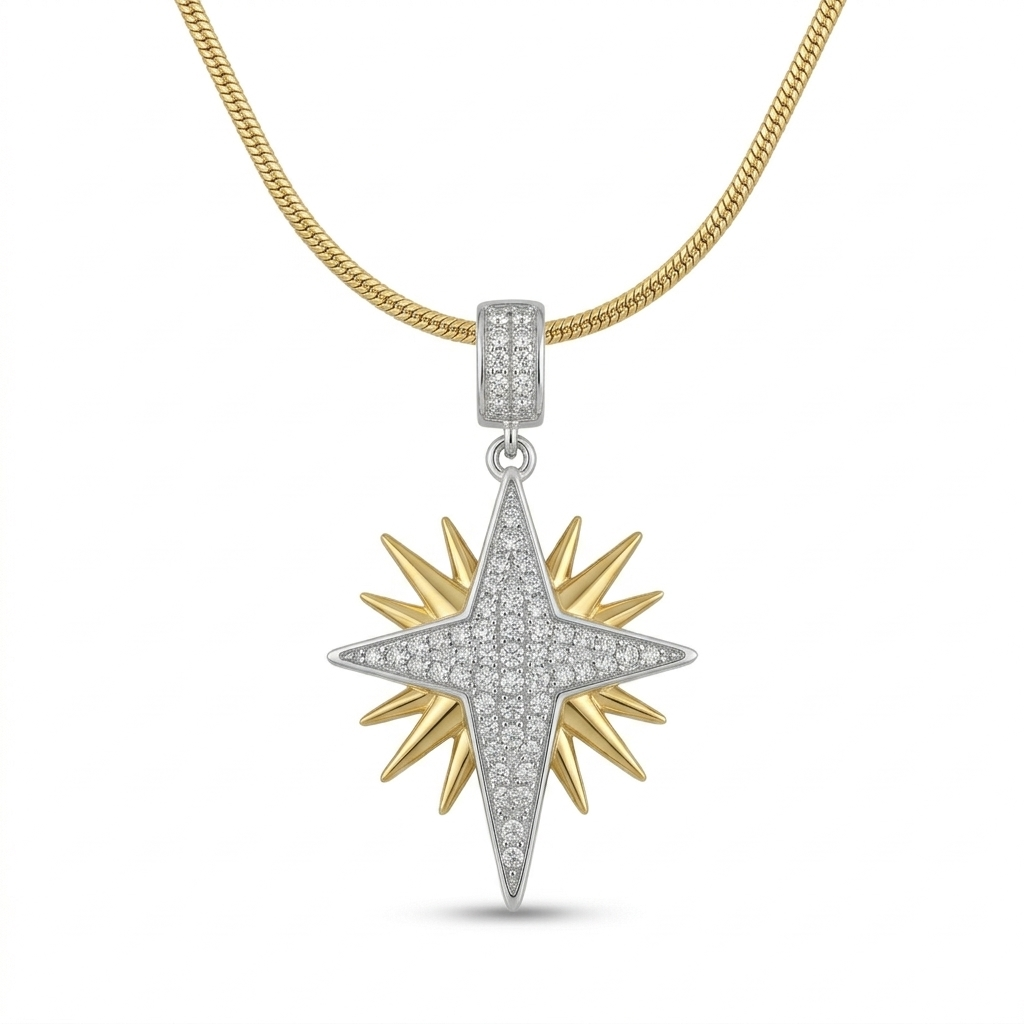 Pave Crystal Star Necklace