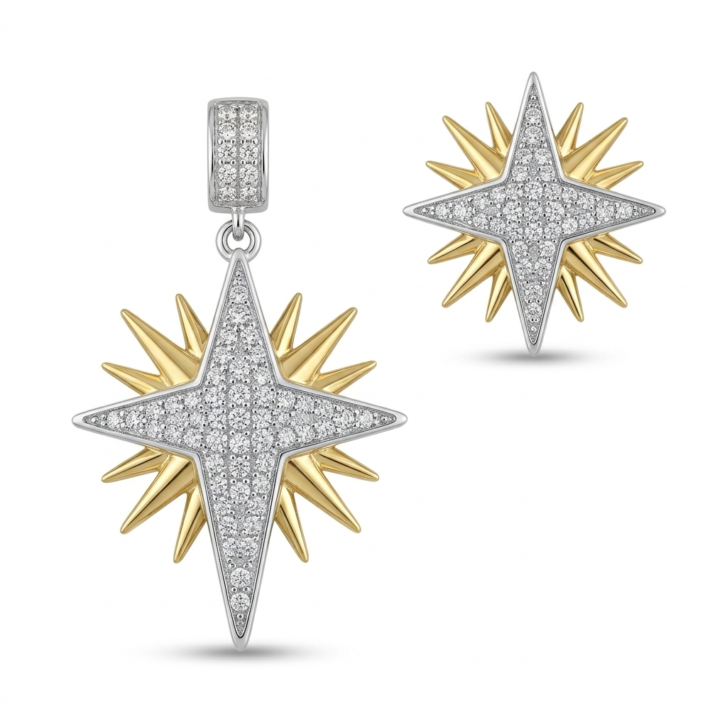 Pave Crystal Star Necklace