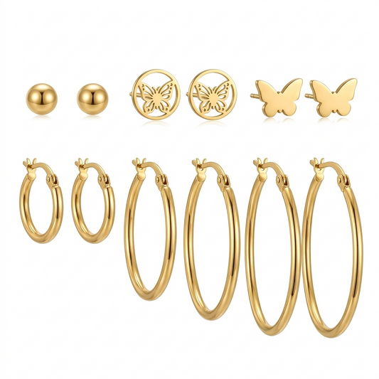 Classic Multi-Size Hoop Earrings Set