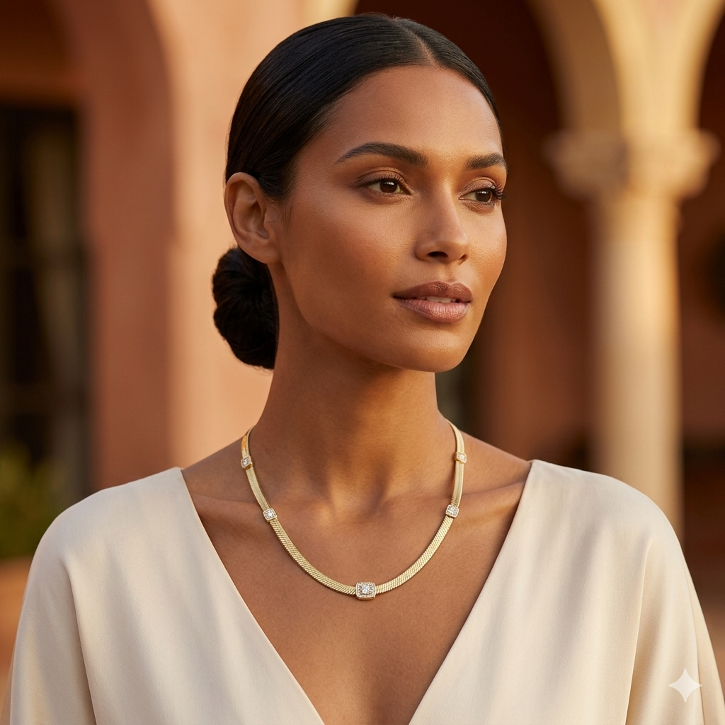 Crystal Accent Chain Necklace